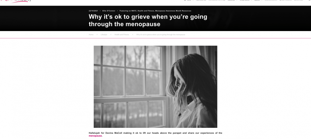 It’s ok to grieve when you’re going through the menopause